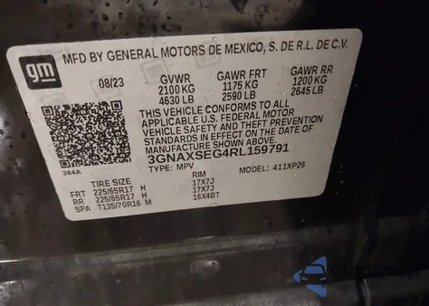 2024 Chevrolet Equinox Awd Ls из США, поврежденный, VIN 3GNAXSEG4RL159791